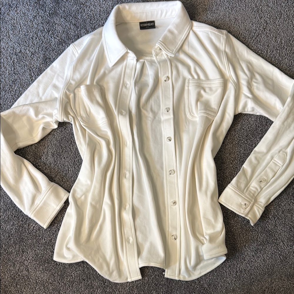Plush White Button-Up Shacket